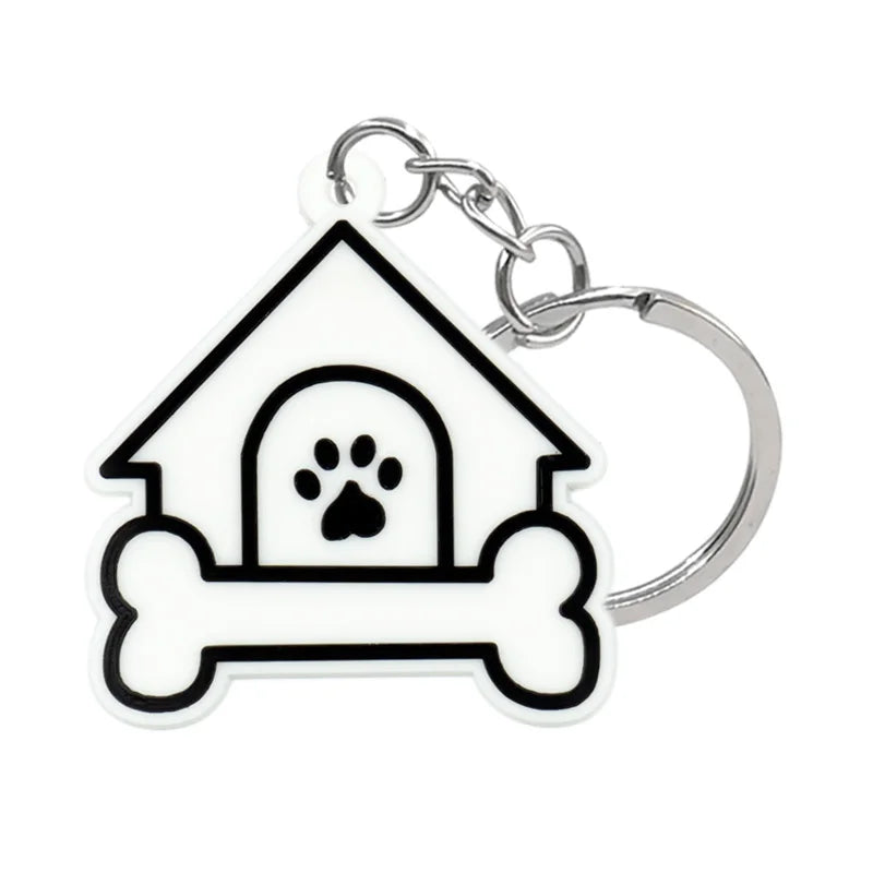 1PCS Animal Keychains Cute Black Cat Dach Dog Funny Style Duck Keyring Keychain for Bag Car key Accessories Kids Favor Key Decor