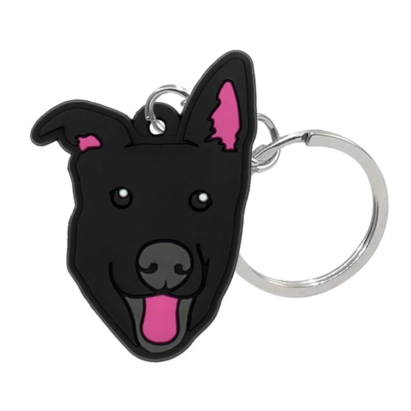 1PCS Animal Keychains Cute Black Cat Dach Dog Funny Style Duck Keyring Keychain for Bag Car key Accessories Kids Favor Key Decor