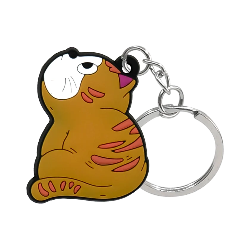 1PCS Animal Keychains Cute Black Cat Dach Dog Funny Style Duck Keyring Keychain for Bag Car key Accessories Kids Favor Key Decor