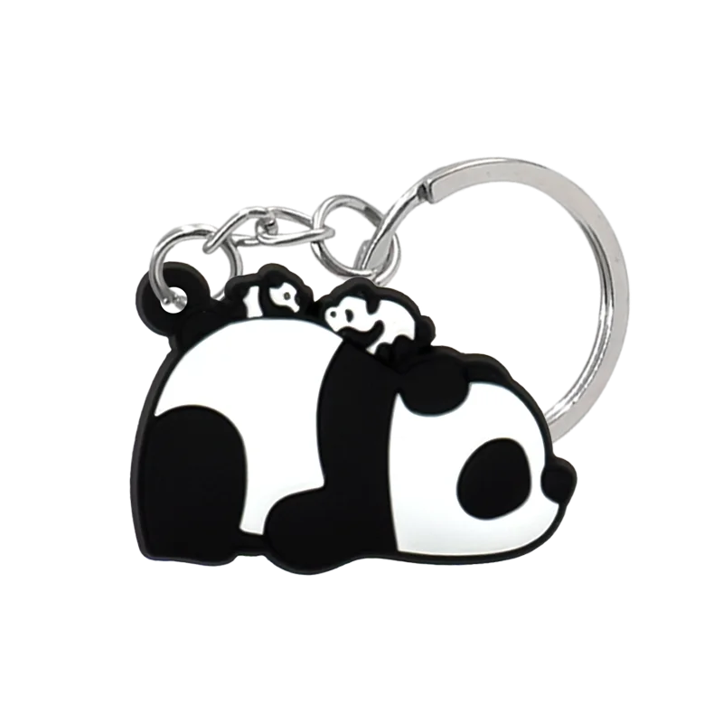 1PCS Animal Keychains Cute Black Cat Dach Dog Funny Style Duck Keyring Keychain for Bag Car key Accessories Kids Favor Key Decor