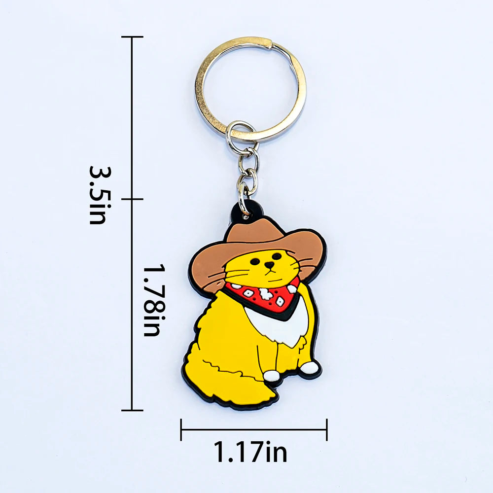 1PCS Animal Keychains Cute Black Cat Dach Dog Funny Style Duck Keyring Keychain for Bag Car key Accessories Kids Favor Key Decor